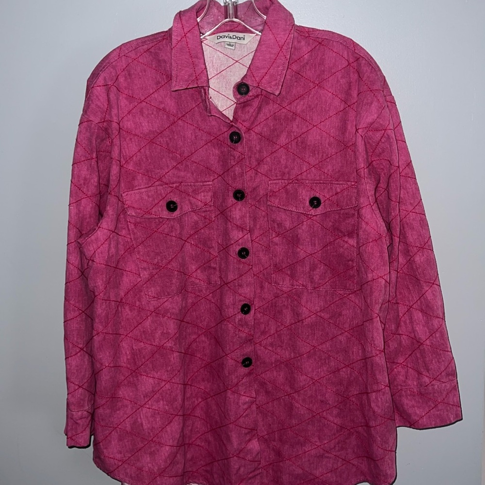Pink Denim Shacket… Davi & Dani